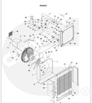130-3587 Radiator, used on the Cummins 400 KW and 500kw DF 60 hertz model generators, with the KTA 12 and 19 engines. This is an aftermarket new radiator, Cummins has obsoleted this OEM part.