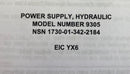 9305-212 Shock Mount for Hydraulic Power Supply unit. Model number 9305, NSN 1730-01-342-2184. This military assembly used the Lister Petter LPW4 engine.