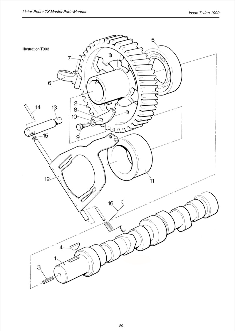 201-31312 Return Spring, used on the Lister Petter TX, TS and TR series line of engines.