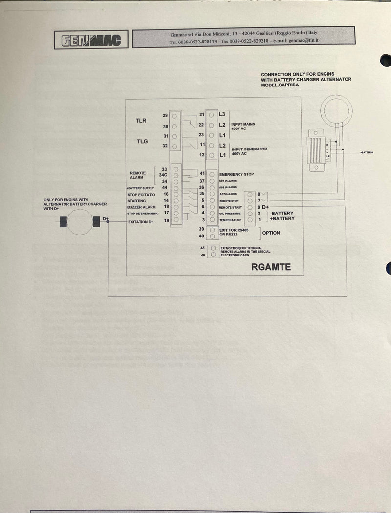 TE 803 Controller Manual, Includes Operation, Technical informational manual for the Elliott and Genmac Generators Models MPSG/HSG 12, 12, 19 and MPSD/HSD 17 and 21 diesel units