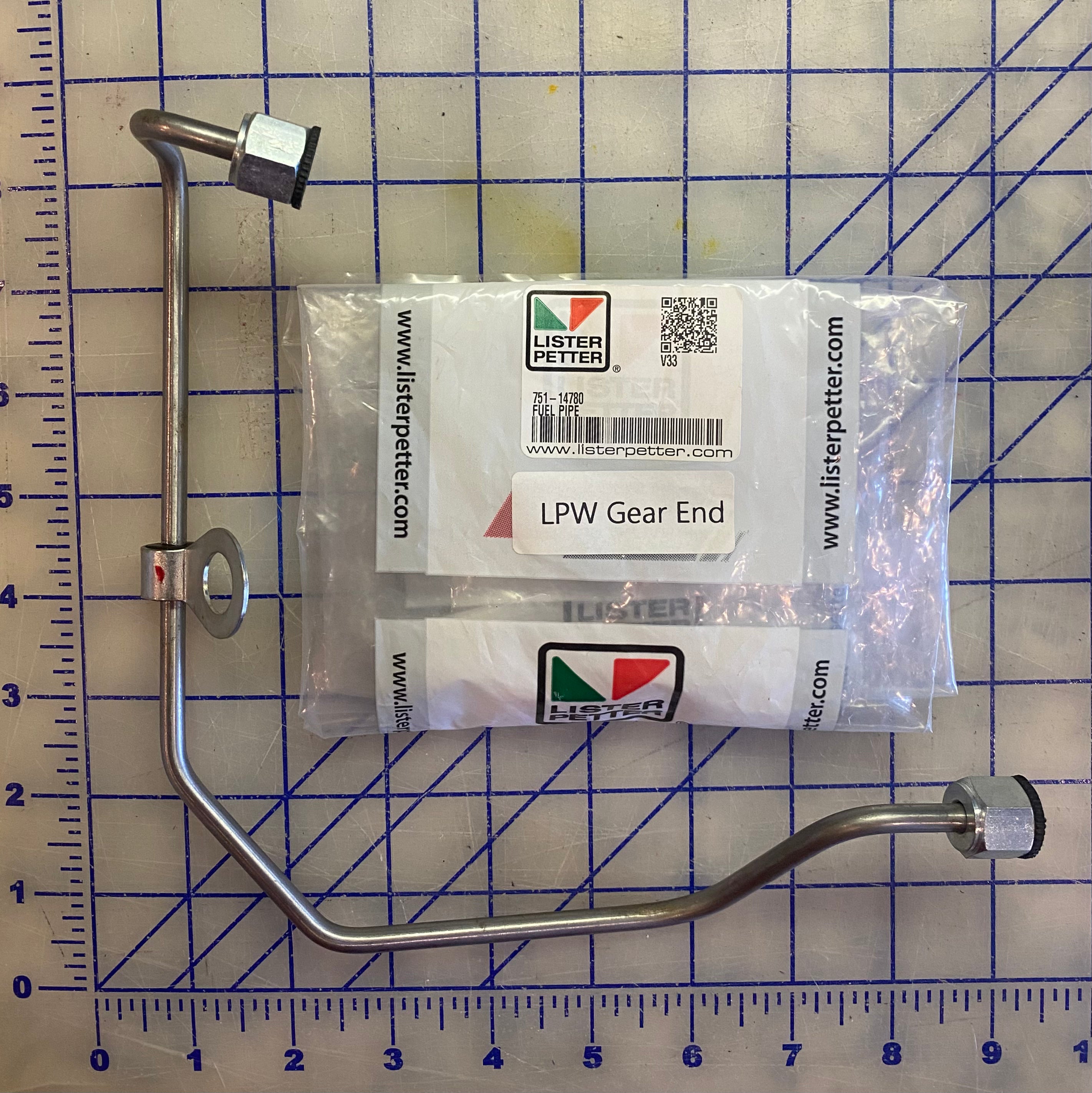 751-14780 Injector pipe assembly, used on the Lister Petter LPW and LP