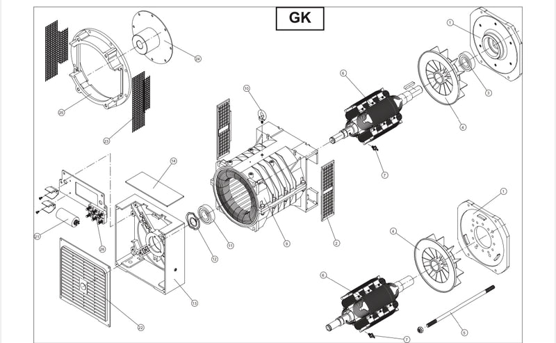 3001000-17 Capacitor replacement kit , used on the Elliott MPSG 17 Micro Power System generator.