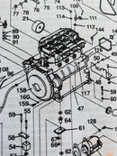 9305-212 Shock Mount for Hydraulic Power Supply unit. Model number 9305, NSN 1730-01-342-2184. This military assembly used the Lister Petter LPW4 engine.