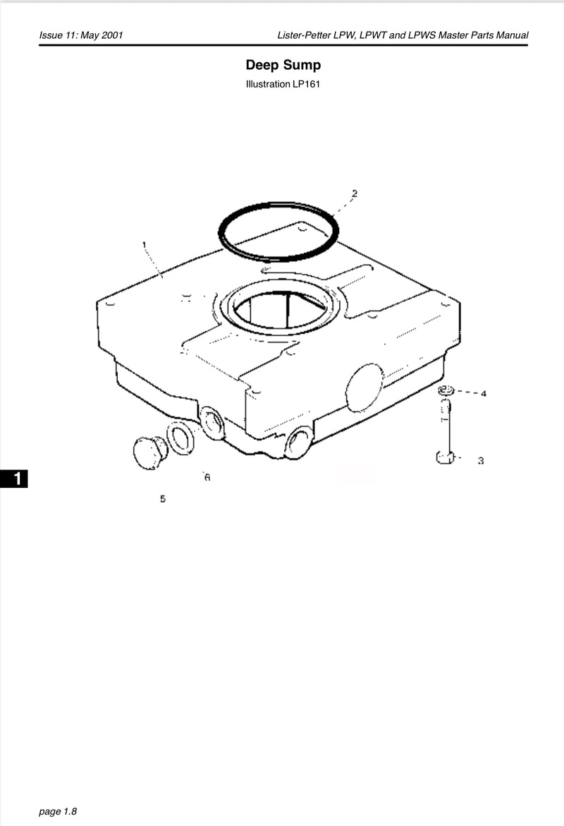 Lister Petter O-Ring part number 757-12440, used on the LPA and the LPW series engines usually associated with a deep sump application.