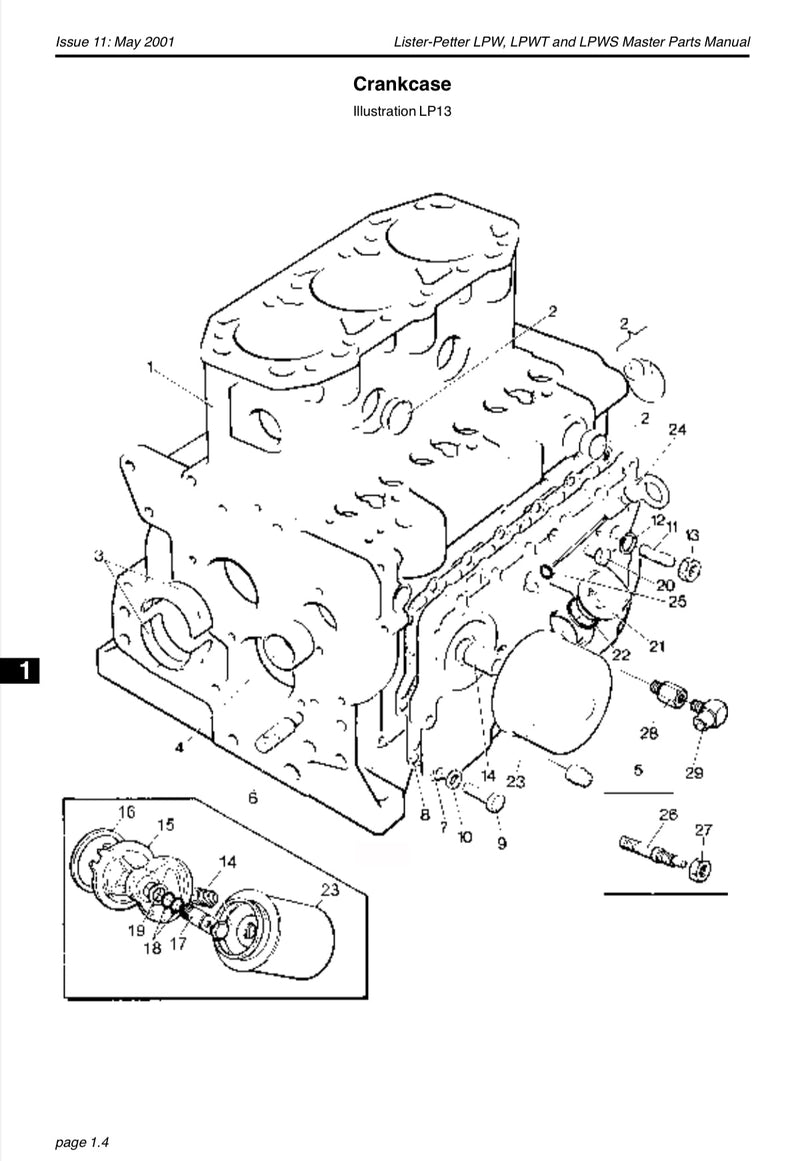 Copy of 754-10804 Crankcase door joint/gasket used on the LPW4 and LPWS4 Lister Petter engines.