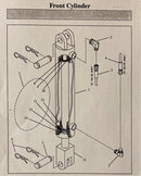 10364/3893 Front and rear hydraulic cylinder mounting pin, used on the WM-2000, RD-40 and the RD-90 screens.