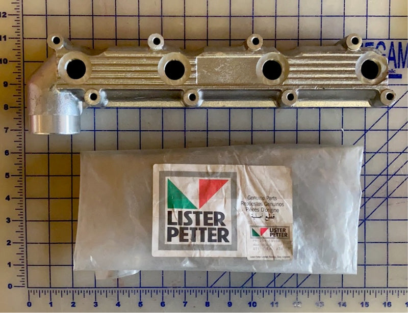 Lister Petter Intake manifold 754-10636, this manifold fits the LPW/S 4 cylinder model engine only